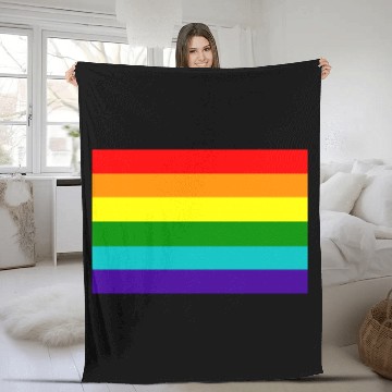 Discover Gay pride rainbow flag Fleece Blankets