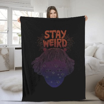 Discover Stay Weird Fleece Blankets