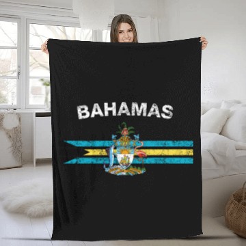 Discover Bahamas Flag Fleece Blankets - Bahamas Emblem & Bahamas Flag