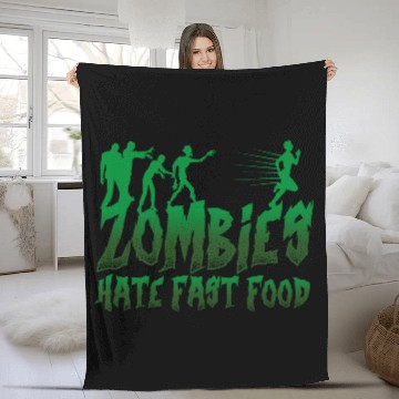 Discover Funny Zombie Undead gift Birthday Christmas Fleece Blankets