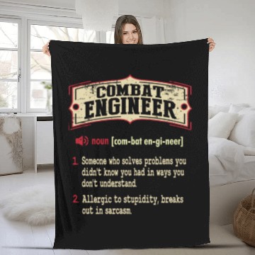 Discover Combat Engineer Dictionary Term Sarcastic Fleece Blankets