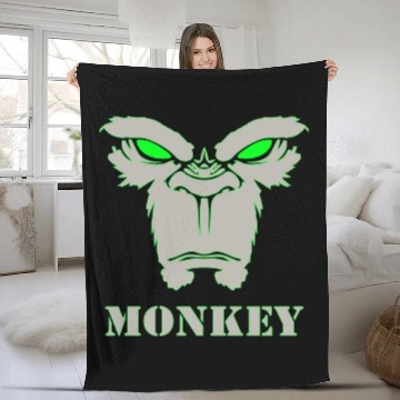 Discover Monkey Face 2 Fleece Blankets