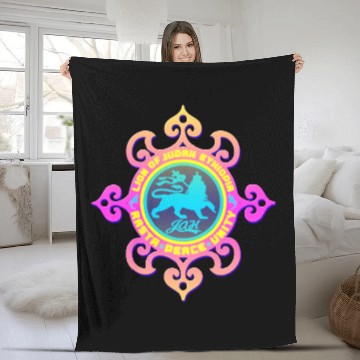 Discover lion of judah ethiopia rasta peace unity Fleece Blankets