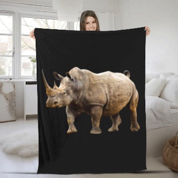Discover rhinoceros hippo nashorn1 Fleece Blankets