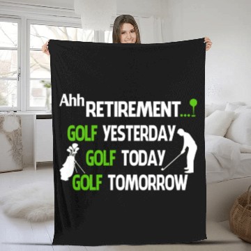 Discover Ahh retirement gold yesterday golf today golf Fleece Blankets