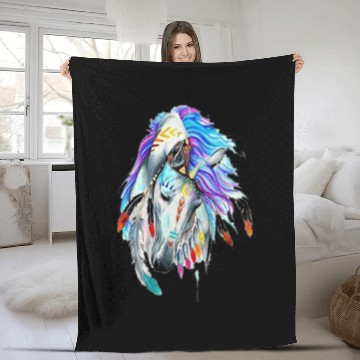 Discover horse Fleece Blankets