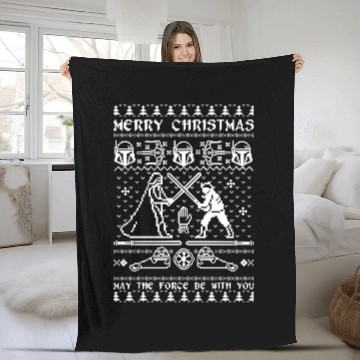 Discover Star Wars Chirstmas - Ugly Christmas Sweater Fleece Blankets