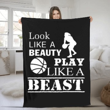 Discover Look Like A Beauty Play Like A Beast Fleece Blankets