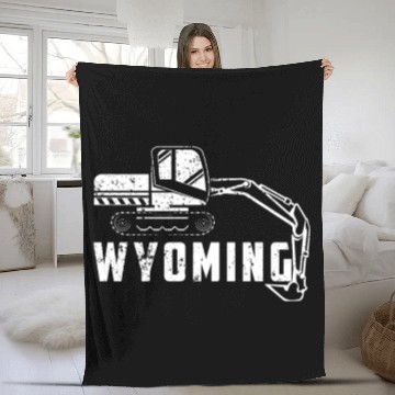Discover Mini Backhoe Loader Wyoming Backhoe Fleece Blankets