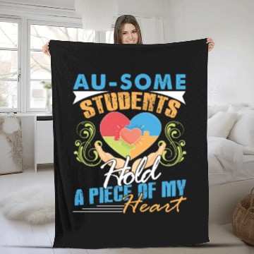 Discover Autism Teacher Fleece Blankets