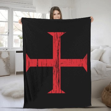 Discover Knights Templar Crusader Cross Fleece Blankets