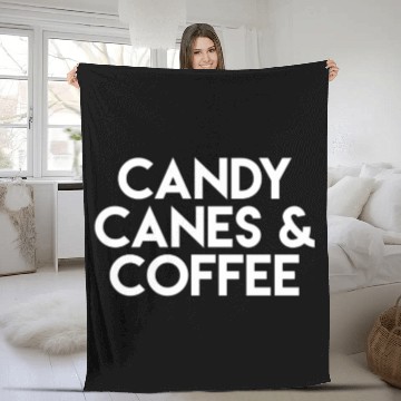 Discover Candy Canes Coffee Fleece Blankets