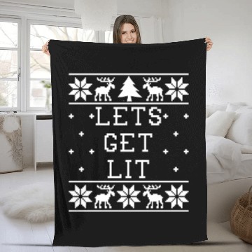 Discover Lets Get Lit - Ugly Christmas Fleece Blankets