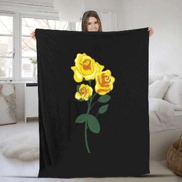 Discover yellow rose Fleece Blankets