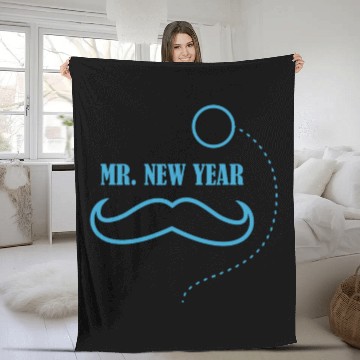 Discover The man mustache Mr NYE New Year New Year 2017 Fleece Blankets