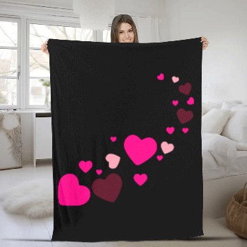 Discover Magic Hearts Fleece Blankets