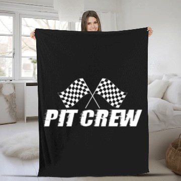 Discover Pit Crew Racing Team Sports Racers Track Pit Stops Fleece Blankets