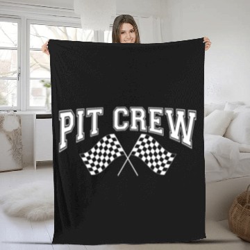Discover Pit Crew Racing Team Sports Racers Track Pit Stops Fleece Blankets