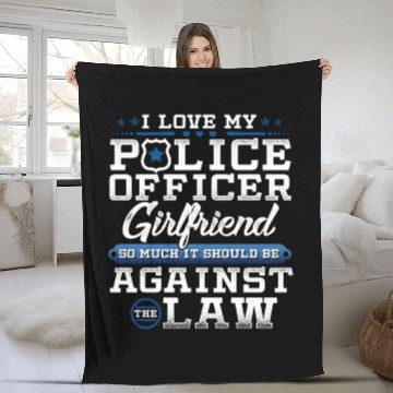 Discover Love Police Girlfriend Law Enforcement Apparel Fleece Blankets