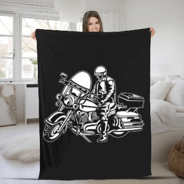 Discover Motorcycle Fleece Blankets