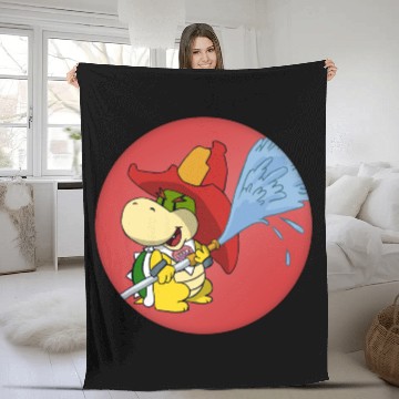Discover Bowser Jr Fireman Fleece Blankets
