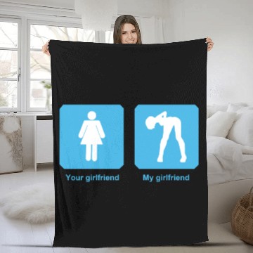 Discover Your Girlfriend my girlfriend Fleece Blankets