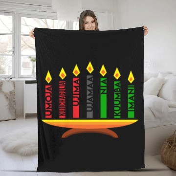 Discover Kwanzaa Holiday Candles Fleece Blankets