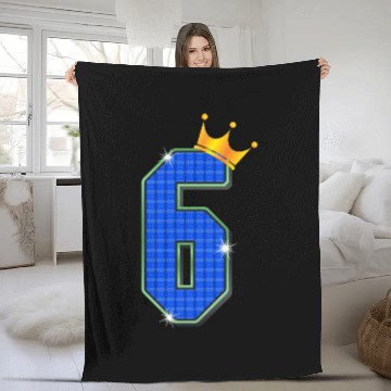 Discover Cool Shiny 6th Birthday Gold Crown Sparkles 6 Year Fleece Blankets