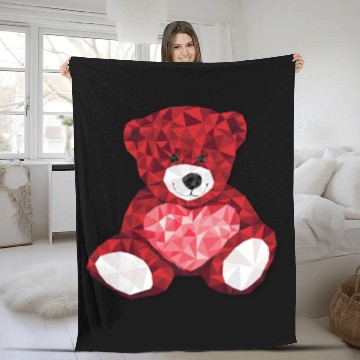 Discover Red Velvet Valentine's Day Bear Fleece Blankets