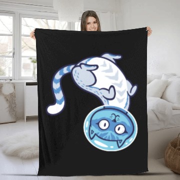 Discover Space cat Fleece Blankets
