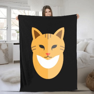 Discover Cat face Fleece Blankets