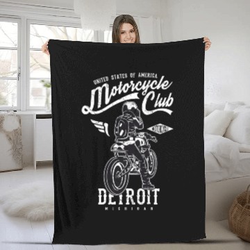 Discover MotorcycleClub Detroit Michigan Fleece Blankets