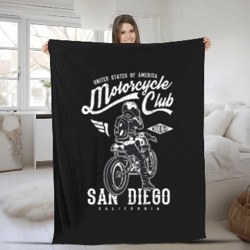 Discover MotorcycleClub San Diego California Fleece Blankets