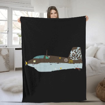 Discover Messerschmitt ME 162 Aircraft Kraftei WW2 Gift Fleece Blankets