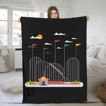 Discover roller coaster Fleece Blankets