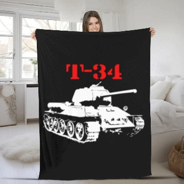 Discover T 34 Soviet Russin World War II Tank Fleece Blankets
