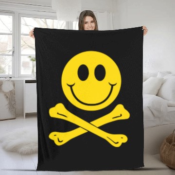 Discover Smiley Pirate Skull and Crossbones Fleece Blankets
