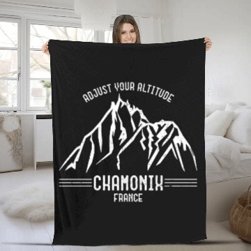 Discover Chamonix France Fleece Blankets