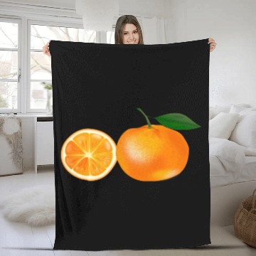 Discover Orange Fruit Image Fleece Blankets