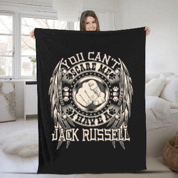 Discover I have a Jack Russell - You can't scare me Fleece Blankets