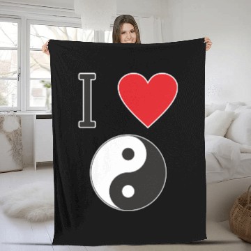 Discover I LOVE YIN YANG is clear to everyone Fleece Blankets