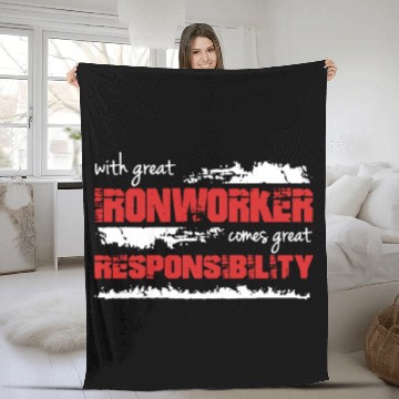 Discover Ironworker Responsibility Fleece Blankets