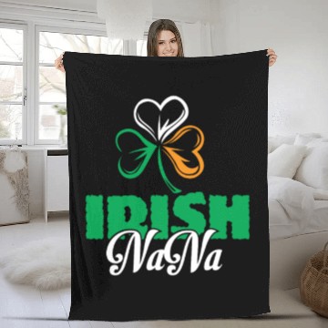Discover Irish Nana Shamrock Clover - Cute Irish Fleece Blankets