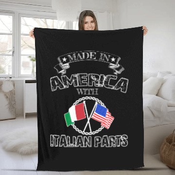 Discover Made in America Italian parts Fleece Blankets