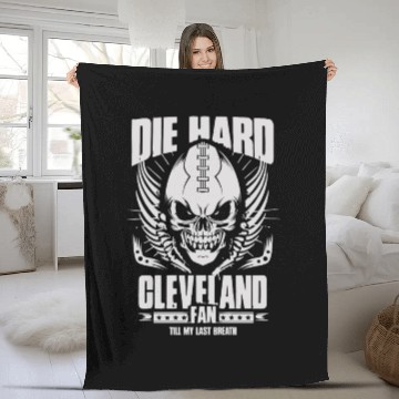 Discover Die hard cleveland football fan Fleece Blankets
