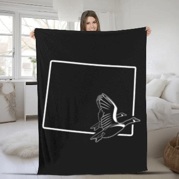Discover Snow Goose Hunting Fleece Blankets Wyoming Canada Goose