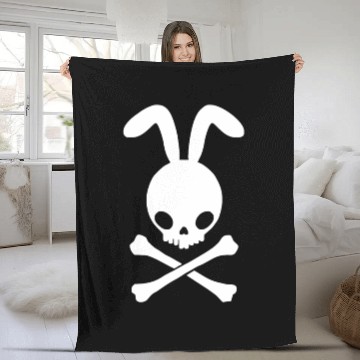 Discover Rabbit Skull And Crossbones Fleece Blankets