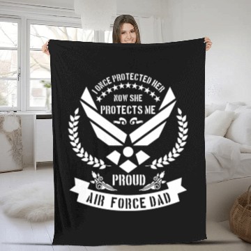 Discover Proud Air Force Dad - USA military Fleece Blankets