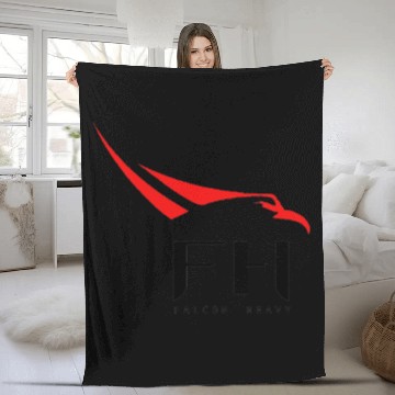 Discover SpaceX Falcon Heavy logo Fleece Blankets