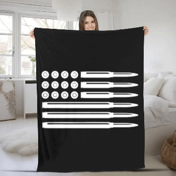Discover Bullets American Flag Usa Pro Gun Rights Infidel N Fleece Blankets